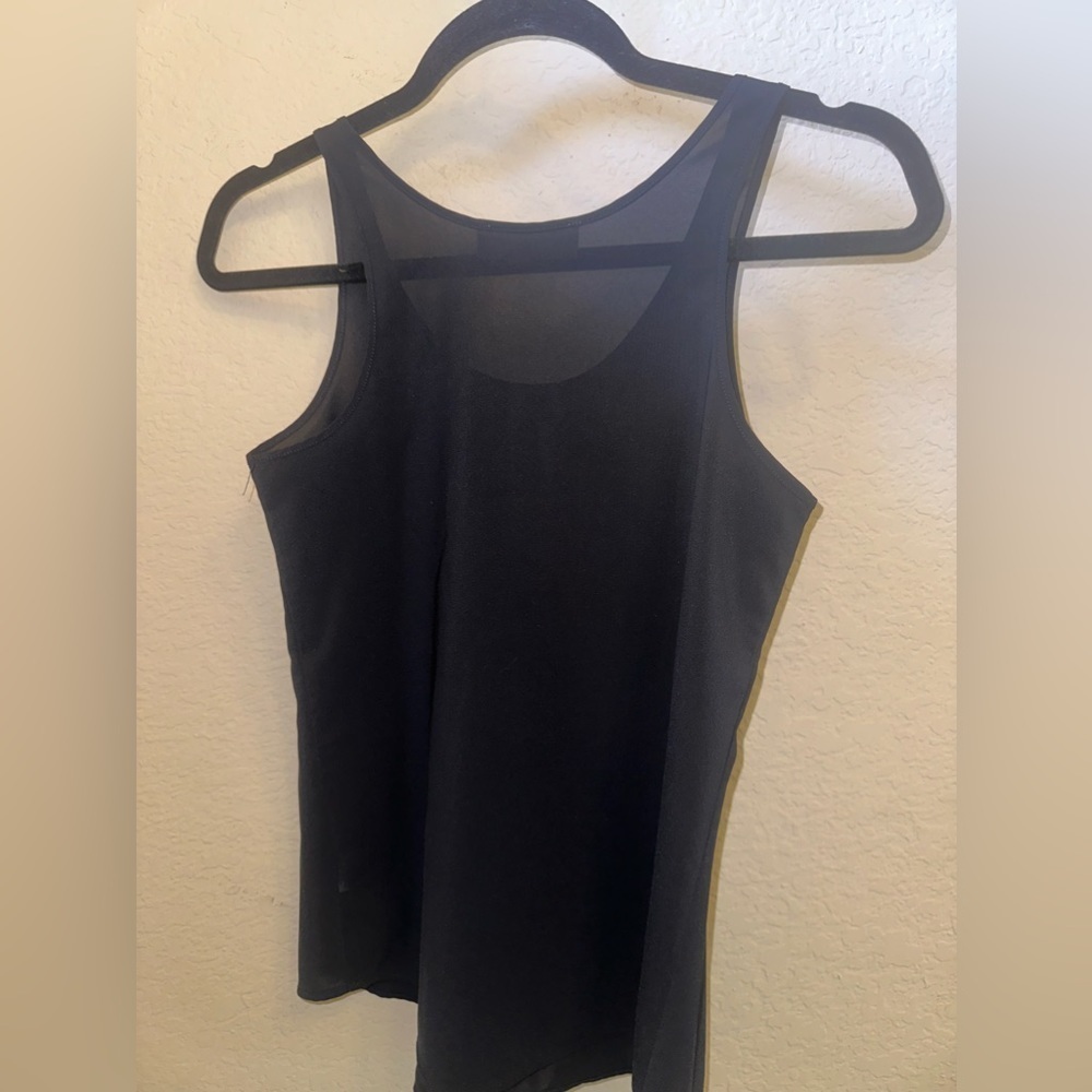 Euc PINK REPUBLIC BLACK CAMISOLE CHIFFON TANK SZ XS